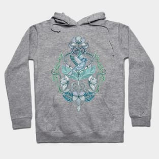 Not Even a Sparrow - hand drawn vintage bird illustration pattern Hoodie